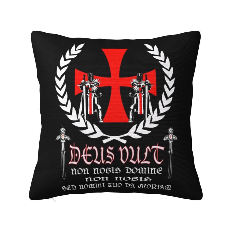 Custom Malta Knights Cross Cushion Cover Polyester Knights Templar Crusades Pillow for Sofa Car Square Pillowcase Bedroom
