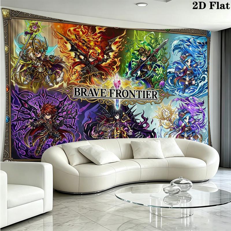 Brave Frontier Wall Tapestry Aesthetic Wall Hanging Printed Fabric Blanket Decorative Tapestries for Bedroom Living Room Home Decor