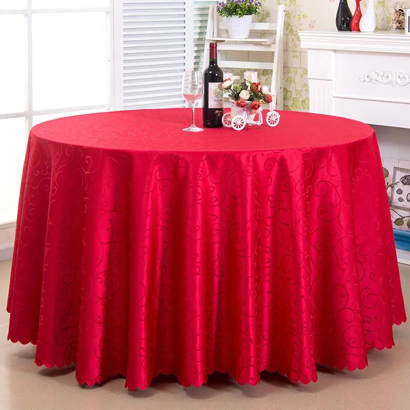 White Round Polyester Tablecloth for Hotel Wedding Banquet Party Home Decor Round Table Cover