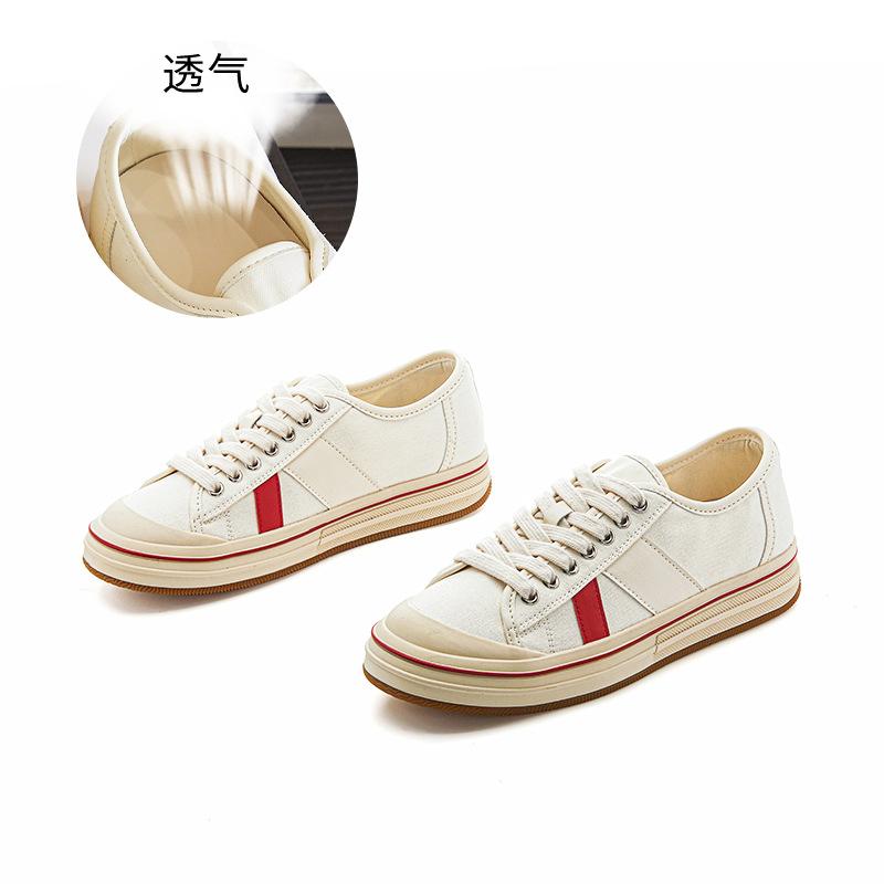 Внутренняя высота увеличивается на 2 см, классические парусиновые туфли, лето 2025, новые повседневные туфли на толстой подошве, подходящие по цвету, универсальные маленькие белые туфли