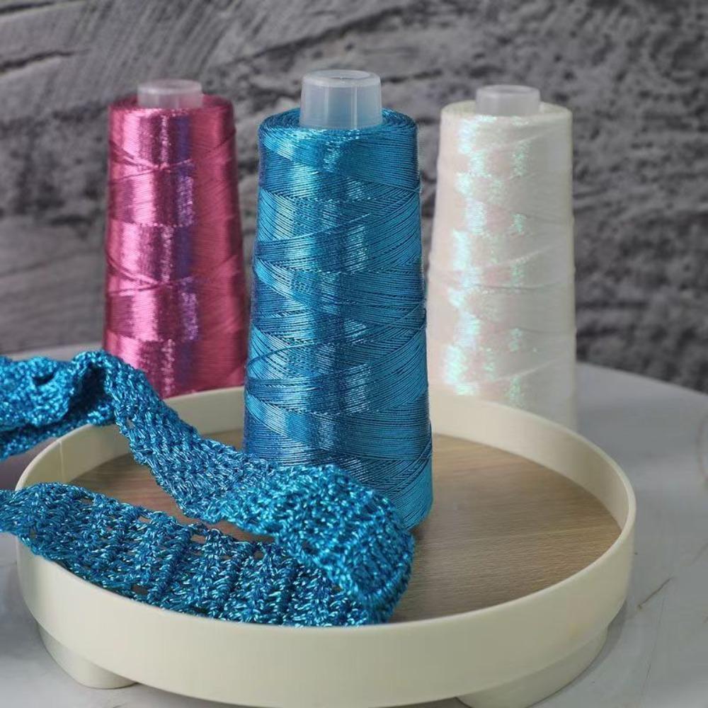 200 г Красивая Блестящая Льняная Золотая Серебряная Шелковая Пряжа для Вязания Крючком Ручного Вязания Тонкая Швейная Нить для Летнего Прохладного Кардигана Накидки