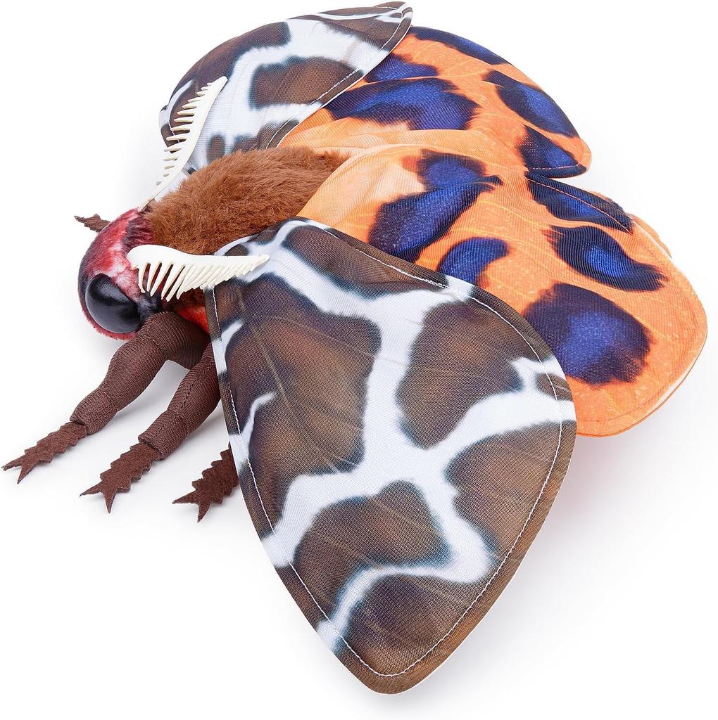 ZHONGXIN MADE Garden Tiger Moth Plush Toy, Realistic 11-inch Large Winged Moth Stuffed Animal, Soft and Unique Gift, Collectible, Decorative Gift for