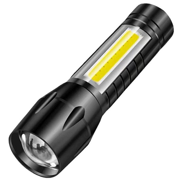 Rechargeable Mini Outdoor Flashlight: Super Bright, Telescopic Focus, Portable, Long-Range Lighting.