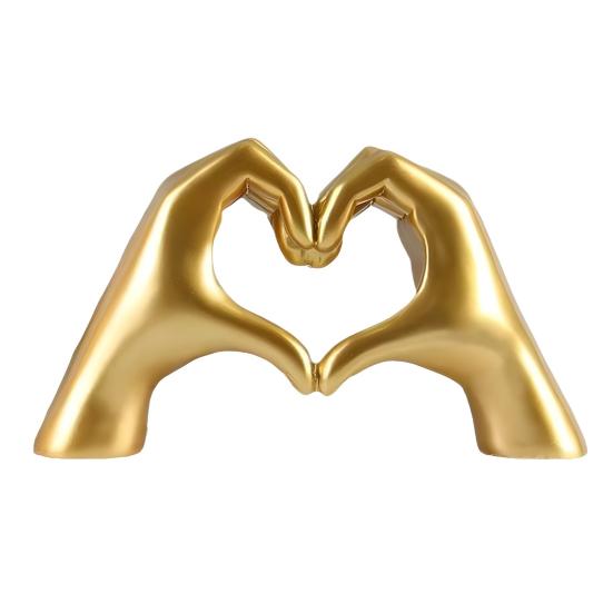 Love Gesture Figurine Resin Love Heart Hand Shape Statue Sculpture Home Office Wedding Party Desktop Decoration Ornament