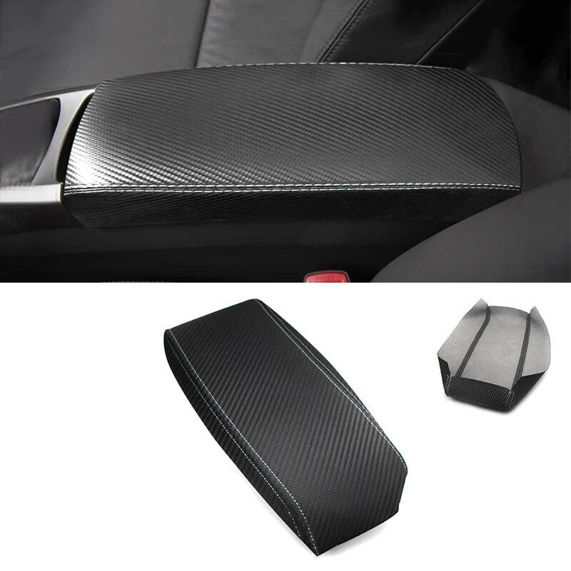 Soft Carbon Texture Leather Armrest Cover For Toyota Prius 2004 - 2009 Car Center Control Armrest Box Skin Cover Sticker Trim