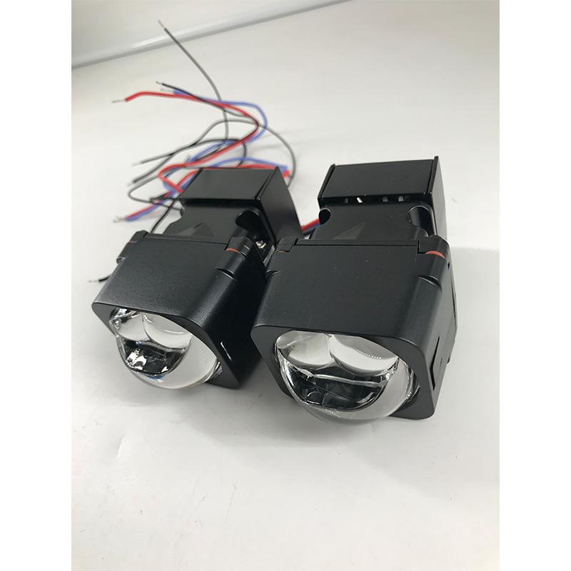 1 шт. 1,5 дюйма, модуль линзы с двойной прямой матрицей, светодиодная фара высокой мощности, белый, желтый, дальний и ближний свет, суперяркий конденсатор