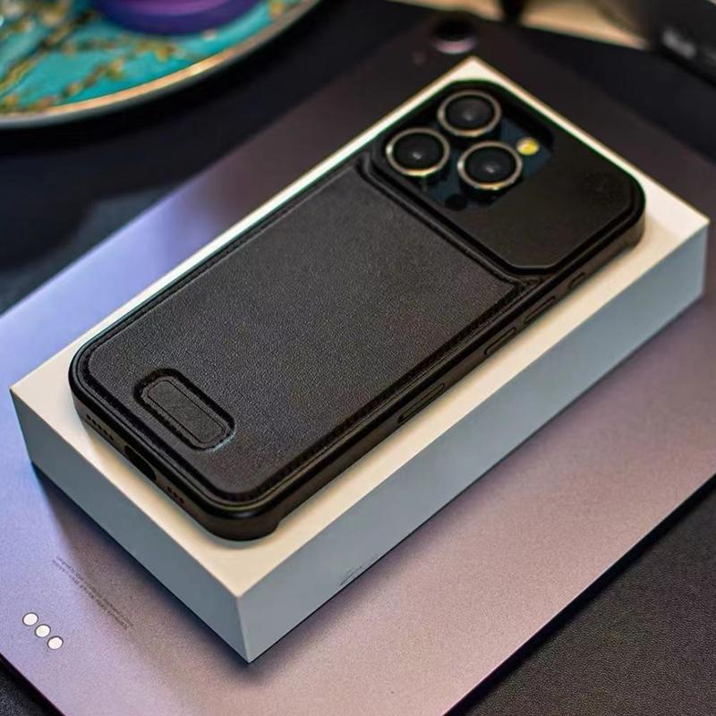 Роскошный деловой кожаный алюминиевый чехол для телефона iPhone 16 15 14 13 Pro Max металлический безрамный Magsafe Ocean Scent Bare Metal Feel Cover