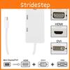 Mini Thunder Bolt Dp To Vga Hdmi Dvi 3in1 Adapter Converter Cable Port Display