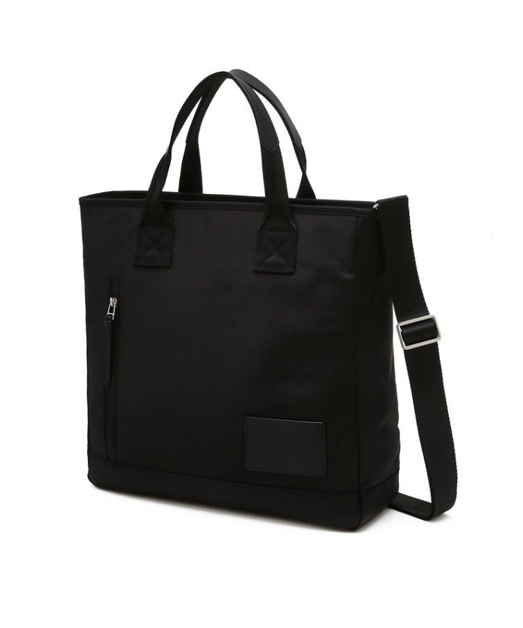 Jillstuart Men Acc Leather Patch Embossed Logo Black Nylon Tote Bag Juba6F550Bk