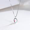 Ожерелье из стерлингового серебра 925 пробы для женщин Ins Simple Elegant Japanese and Korean Niche Water Drop Aurora Gradient Moonstone Cubic Cavilic Chain
