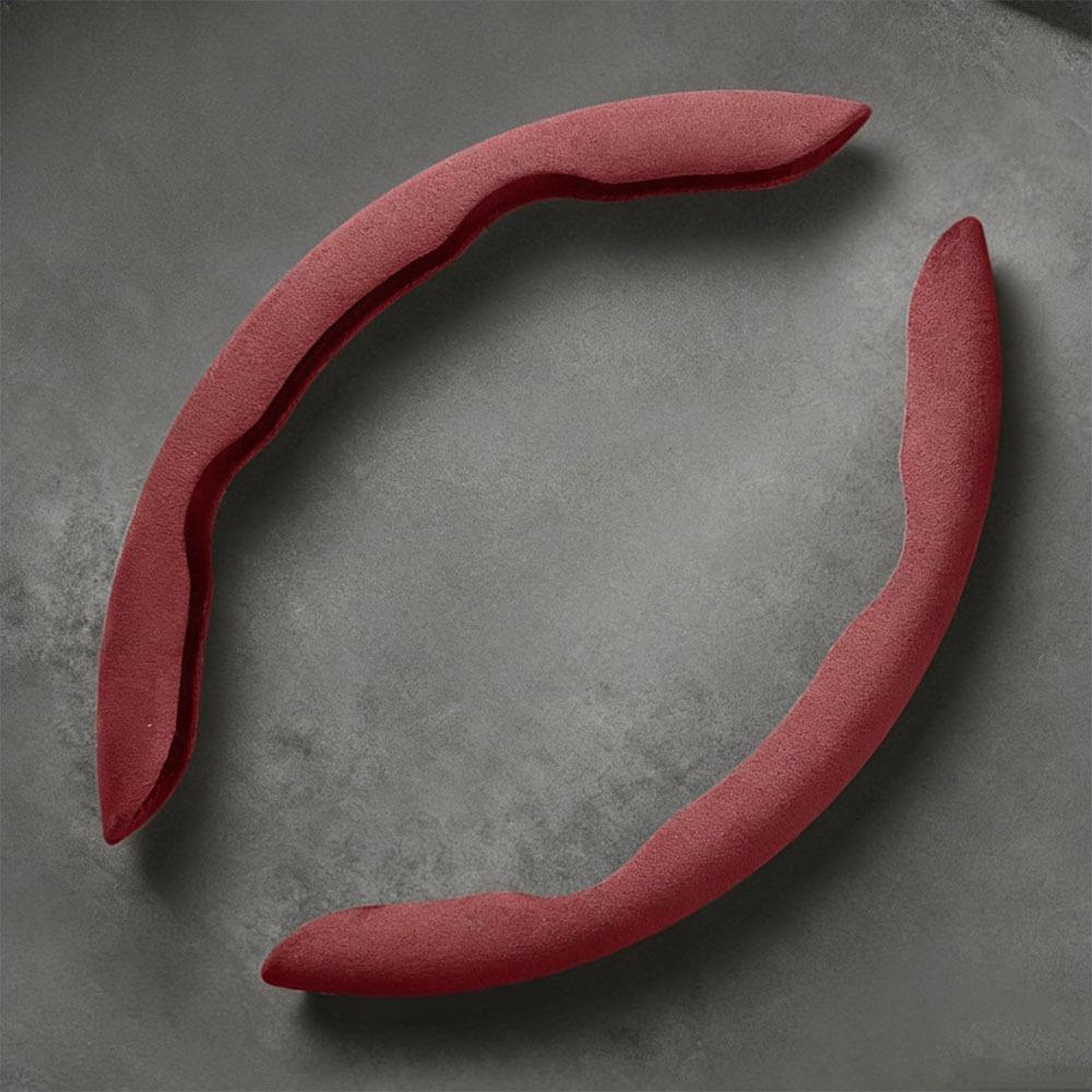 2pcs Breathable Material Faux Suede Cover Ergonomic Snap-On Cover Year-Round Driving