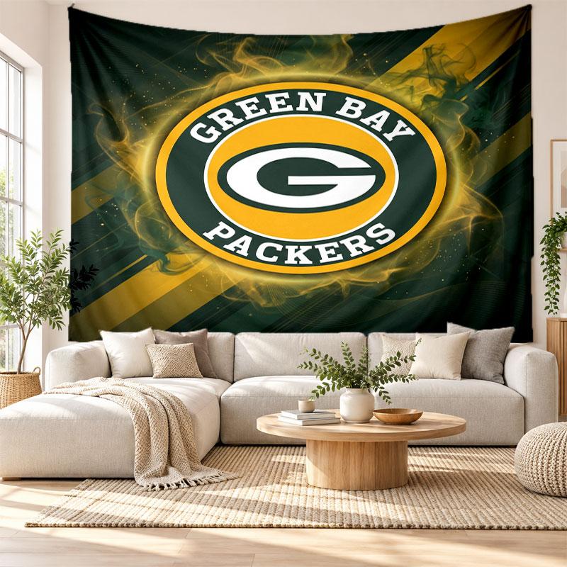 Green Bay Packers Wall Tapestry, Soft Fabric Wall Hanging, Decorative Backdrop For Bedroom Home Wall Art