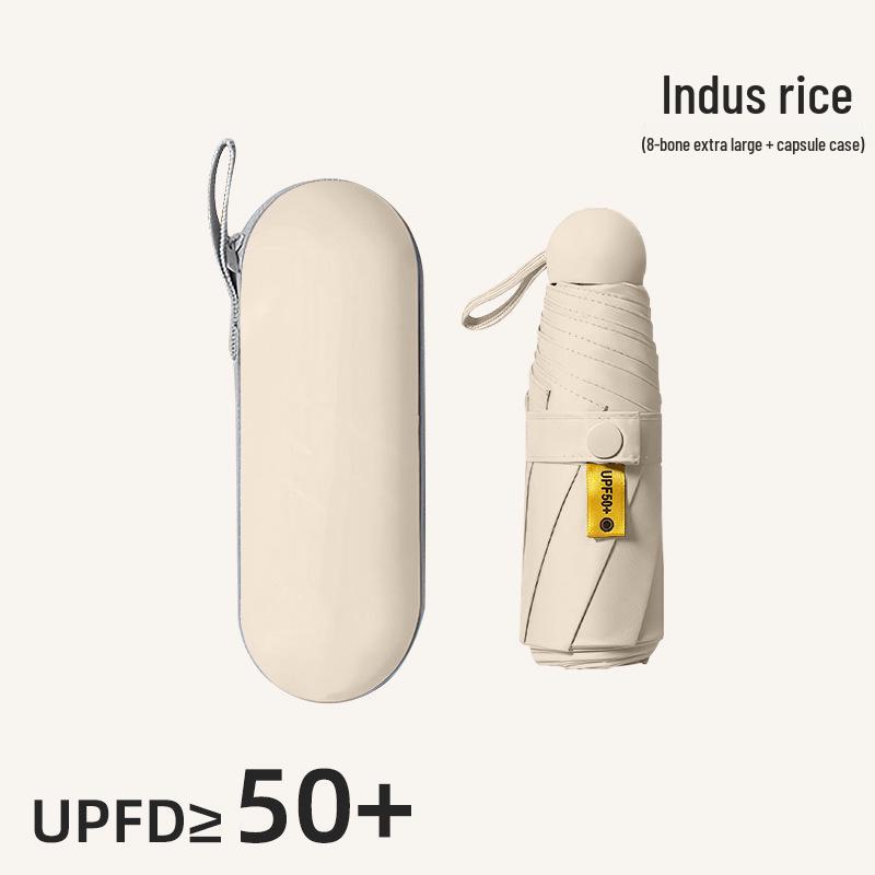 Компактный складной зонт с защитой от УФ-лучей и черной подкладкой