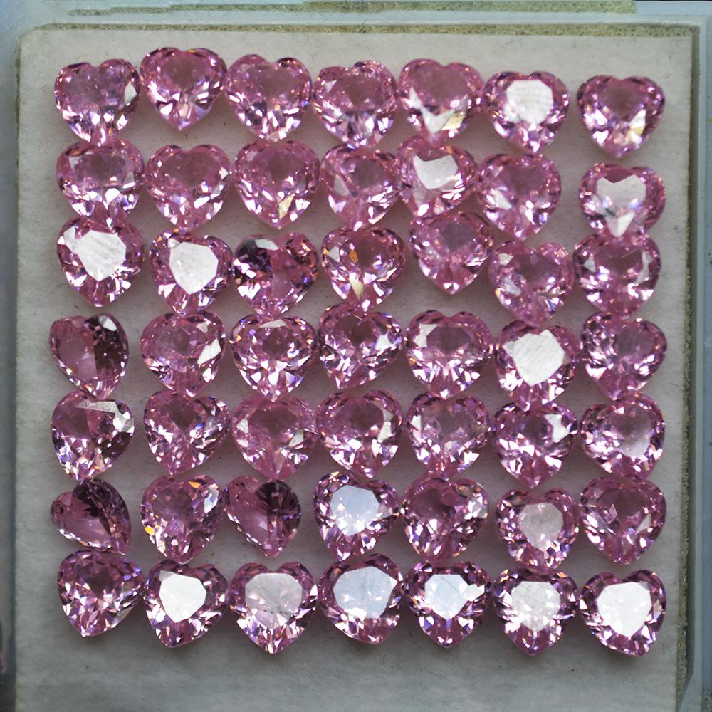 Natural Pink Sapphire Loose Gemstone 9 ct 6×6 mm Heart Cut Lot Jewelry Making September Birthstone