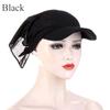 1Pc Beach Vacation Hijab Durag Brim Cap Sun Visor with Pre-Tied Turban Caps Head Scarf Muslim Women