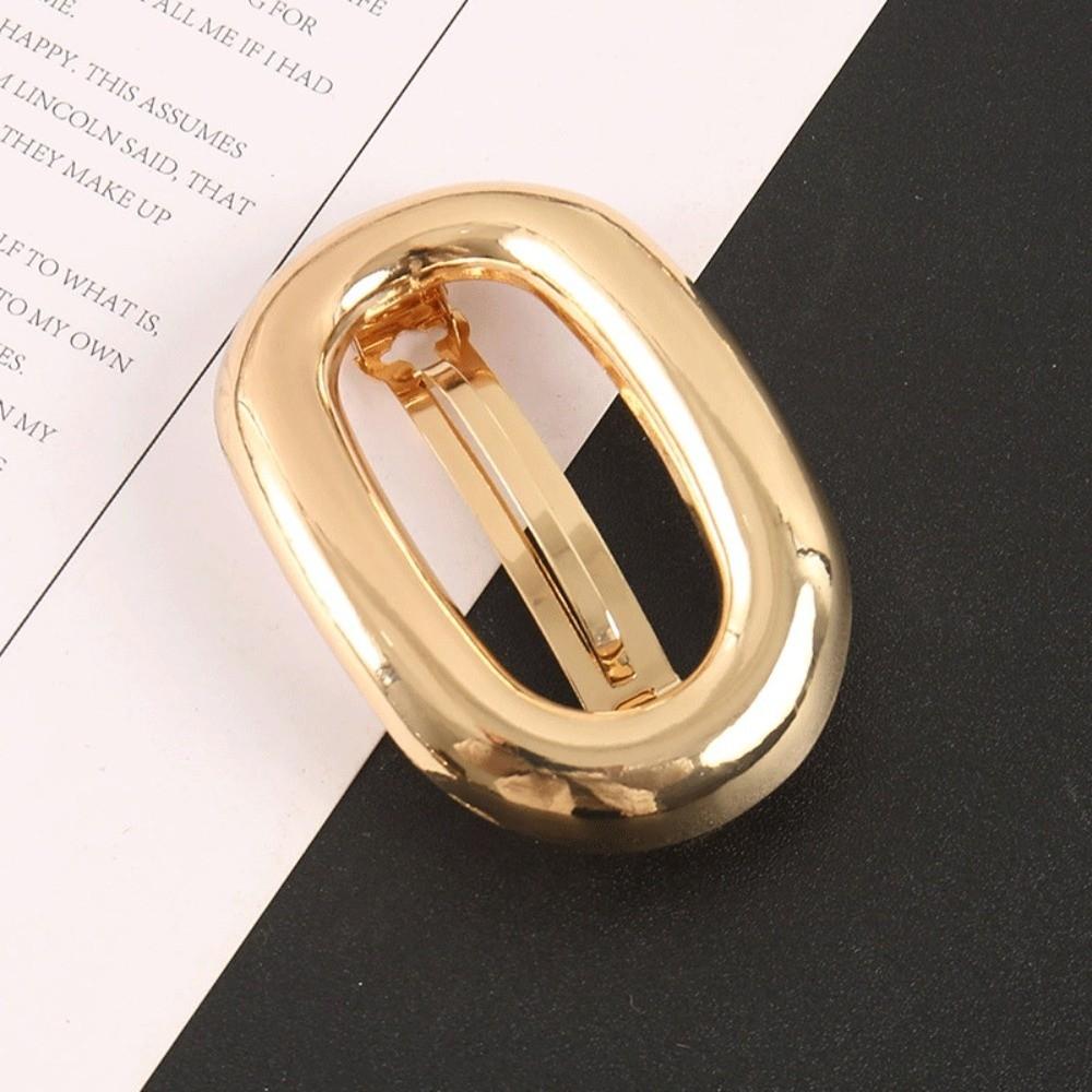 Elliptical Hollowed Out Spring Hair Clip Hollow Oval Ponytail Hairpins New Metal Hair Clips Women