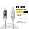Essager Кабель Type C к Type C к USB C 100 Вт/240 Вт 5 А PD Кабель для быстрой зарядки для Macbook Xiaomi Samsung Кабель с цифровым дисплеем
