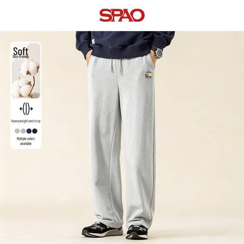 Мужские прямые спортивные штаны SPAO с нашивкой-медведем