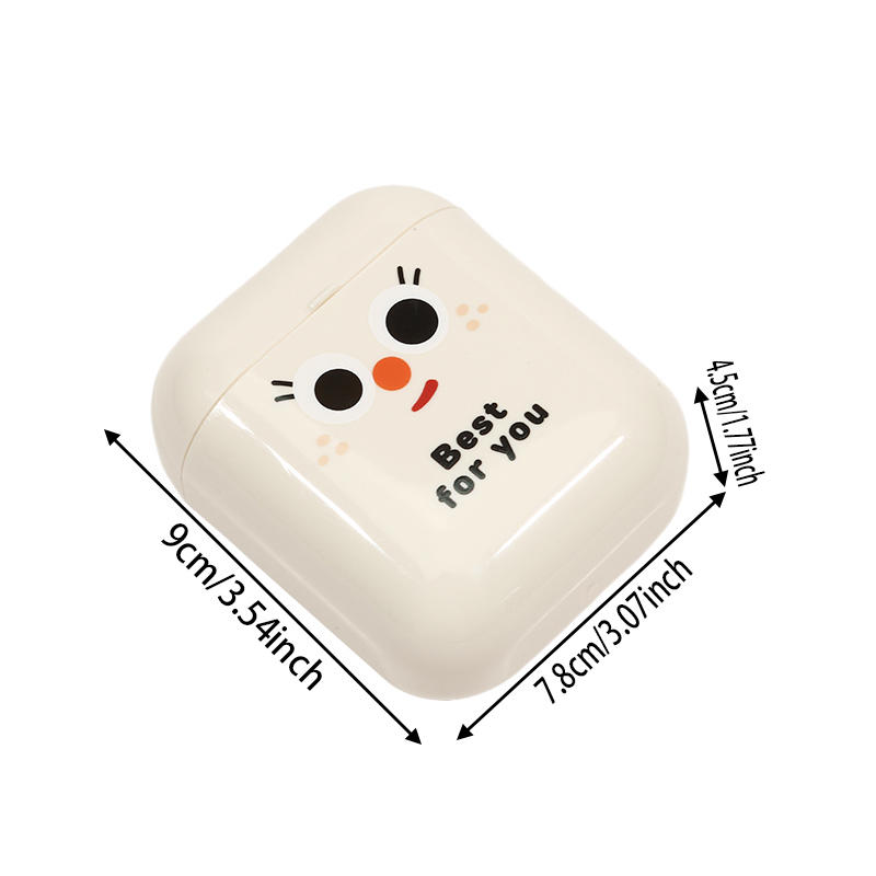 1Pcs Pretty Plastic Data Cable Organizer Cute Small Storage Box for Lipstick Earphones Sealed Student Desktop Organizer Case