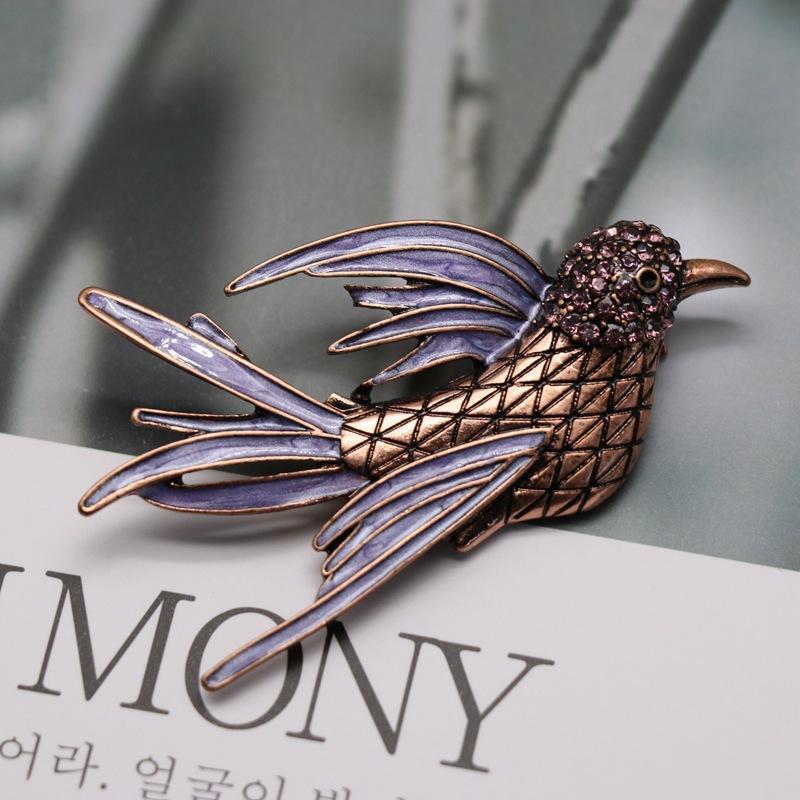 Модная брошь в виде капли масла глазури птица ретро женская булавка брошь одежда костюм тренчкот аксессуары