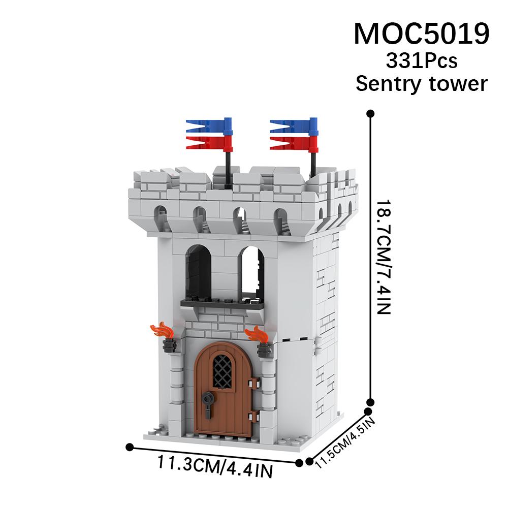 MOC Средневековый Военный Лестничный Воротный Осадный Транспорт Башня Наблюдения Строительный Блок Поле Битвы Военная Уличная Сцена Игрушки Для Детей Подарок