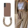 INS Crossbody Lanyard Necklace Marble Chain Case For Samsung Galaxy S24 FE S23 Ultra S22 Plus S21 S20 FE Soft Silicone Protection Back Cover