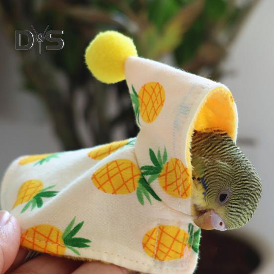 Одежда для попугаев с застежкой-липучкой Зимние шали для птиц Согреют вашего питомца Мультяшный принт Защита для домашних животных на открытом воздухе Пончо для прогулок