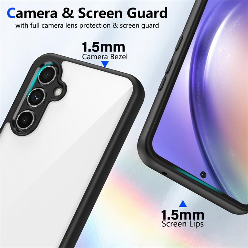 Чехол Camera LED Protective Clear Acrylic Back Case для Samsung iPhone Xiaomi Redmi для Samsung Galaxy S25 S24 Ultra S23 FE A56 A36 A55 A35, силиконовый чехол из ТПУ