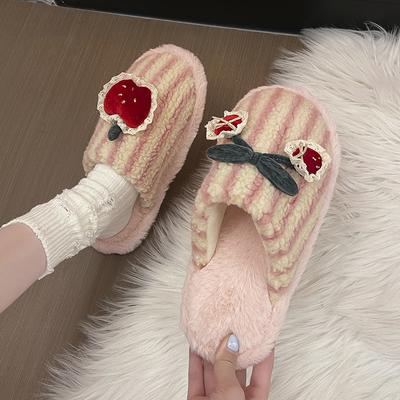 Мао Мао Женские хлопковые моп удобные повседневные зимние личностные парные забавные котята домашние контрастного цвета хлопковые тапочки обувь в полоску