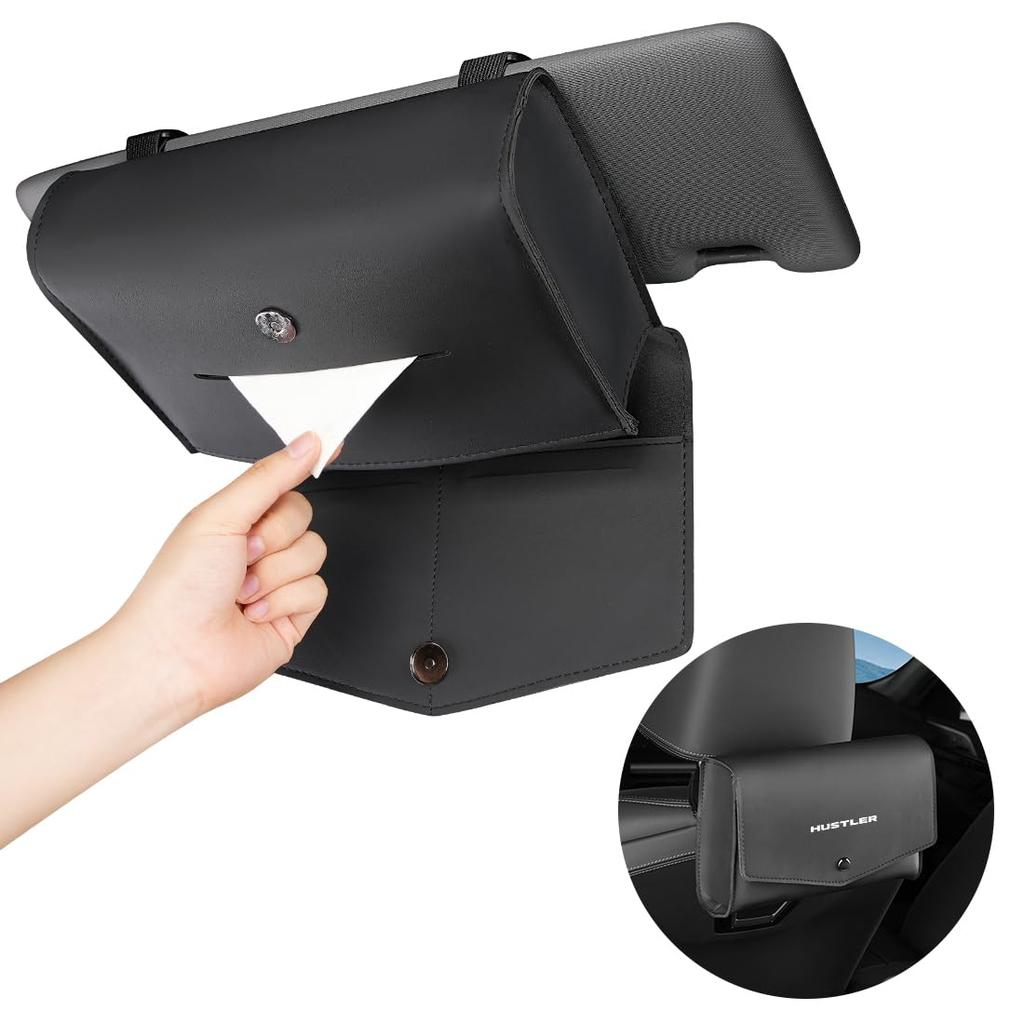Compatible with car tissue fits boxes of 7cm car tissue fits Hustler and Tough Wild sun visor and headrest tissue easy PU magnetic closure Hustler,