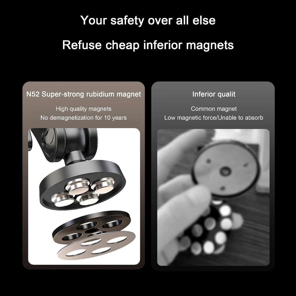 X036 Phone Holder with Magnetic Base Dual Ball Joint Arm Hands Free Bracket