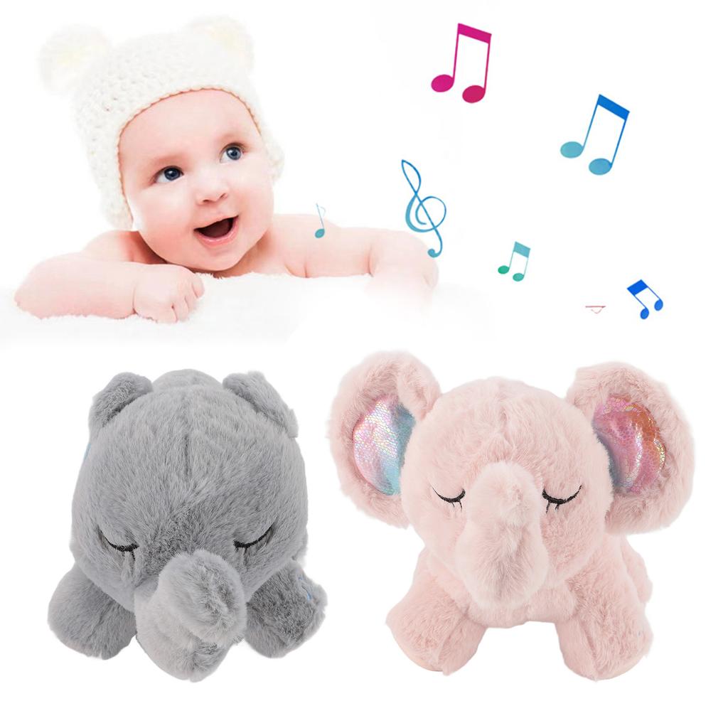 Bedtime Baby Soothers for Sleep Lullaby Music Calming Light Breathing Stuffed Animal Comforting Toy