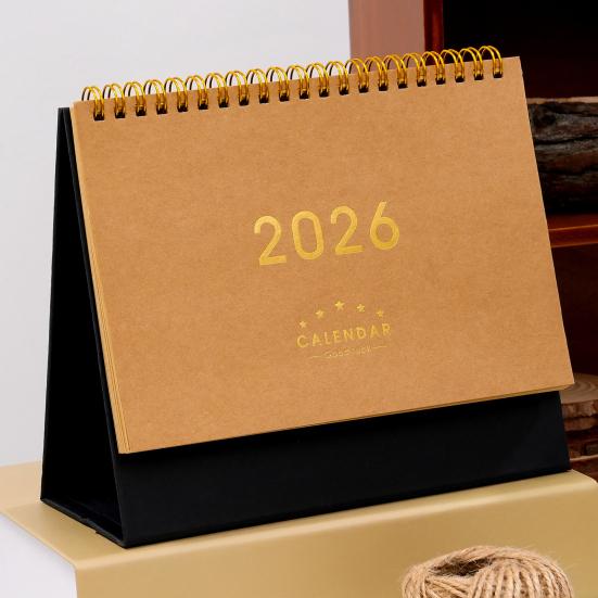 Настольный календарь 2026 года в ретро-стиле, из плотной бумаги, планер для управления временем, для дома, офиса, школы, планировщик ежедневного расписания