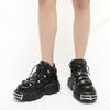New British Style Lace Up Punk Platform Shoes Women Spain Metal Shoes Chunky Sole