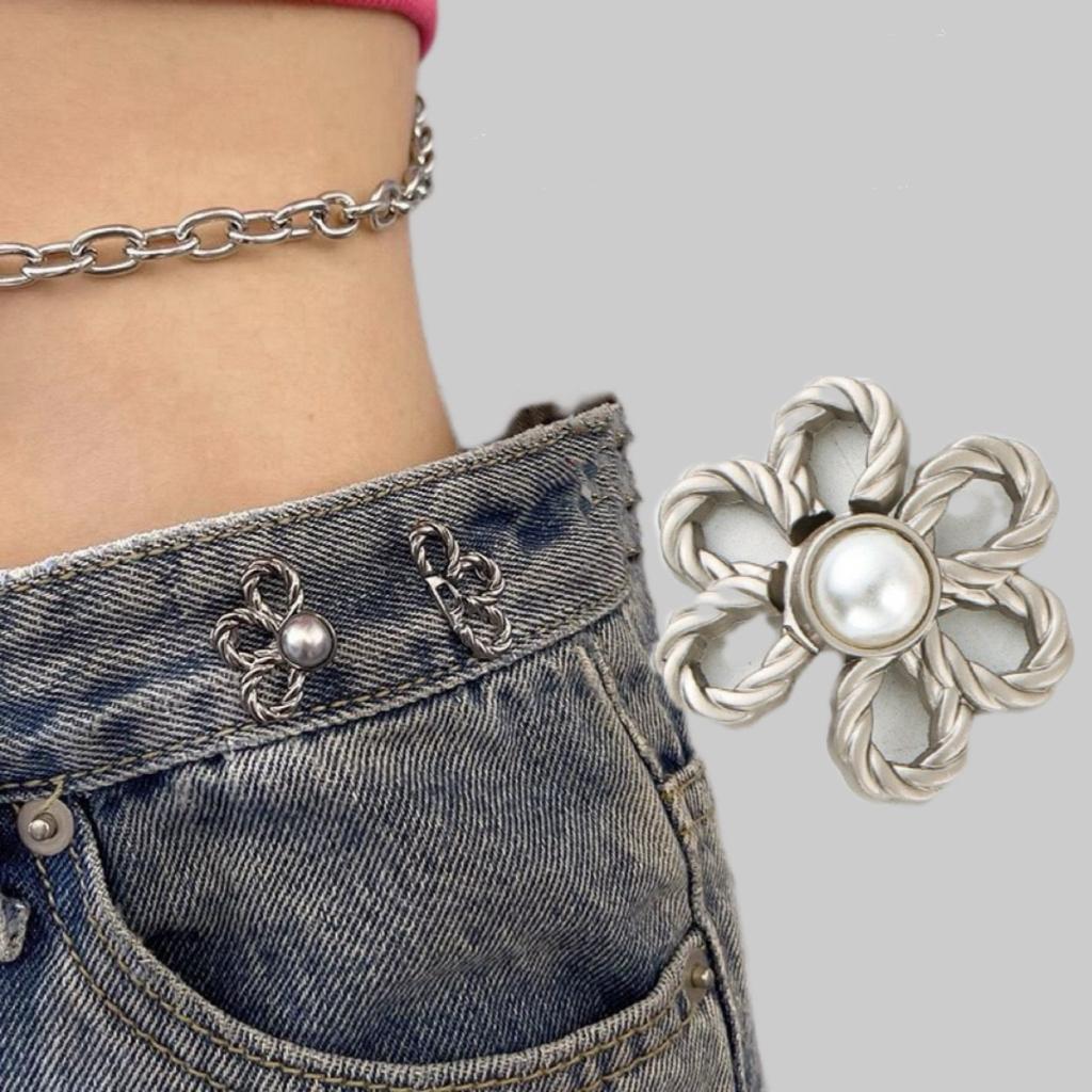 Alloy Waist Buckle Decorative Buttons No Sewing Detachable Button For Jeans Waist Adjustment Clothing Accessories Tool