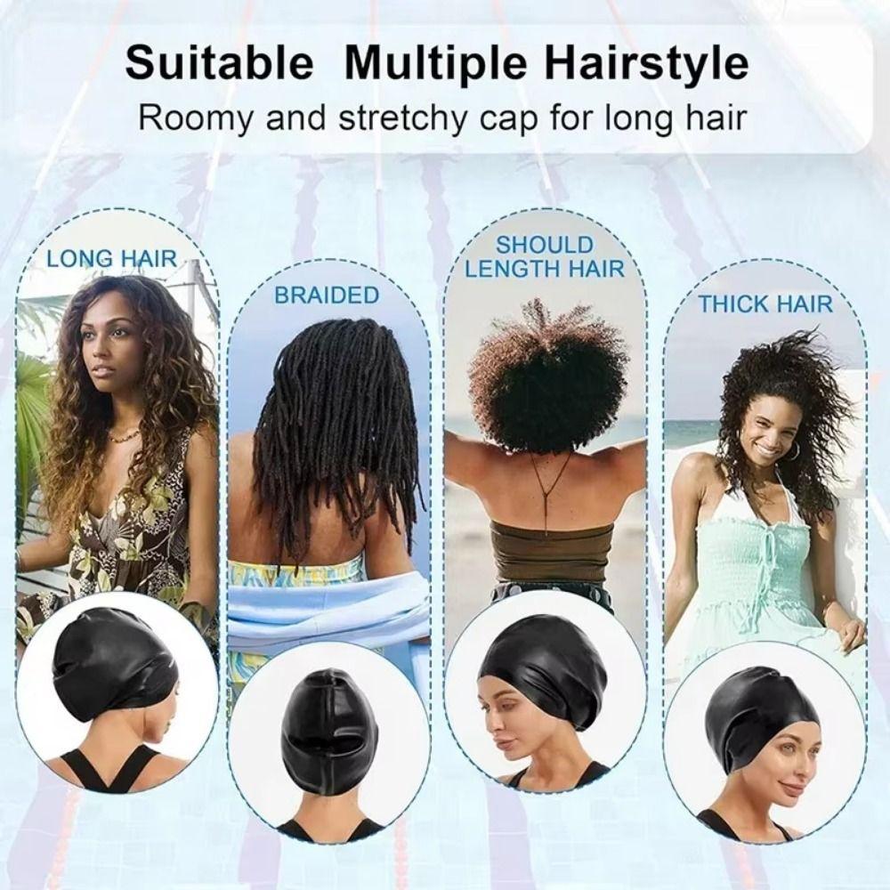 Elastic Waterproof Swim Cap Soft Snorkeling Cap Silicone Swim Headgear  Spearfishing