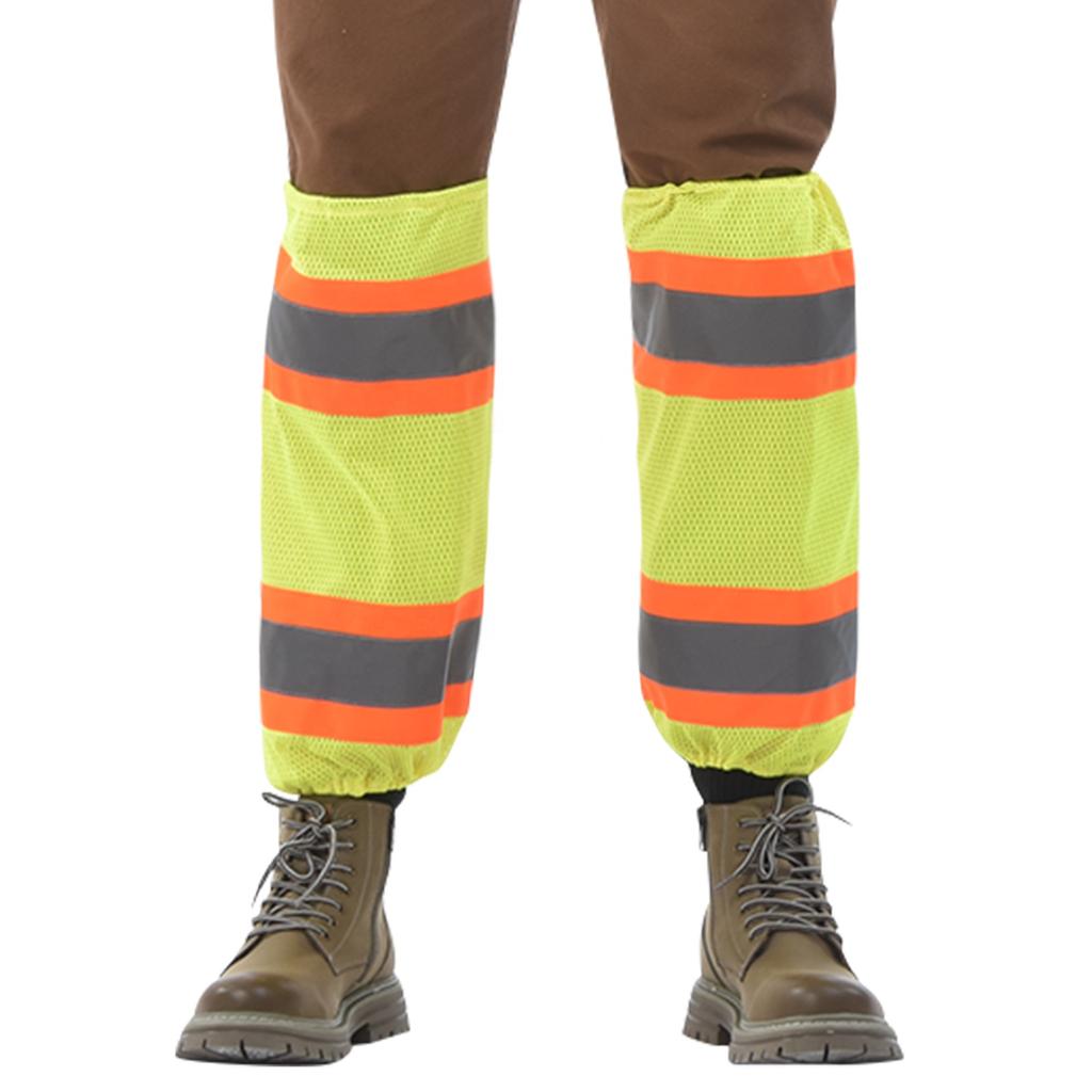 Waterproof Breathable Mesh Reflective Leg Gaiters High Visibility Tape Outdoor Safety Night Running Construction Work