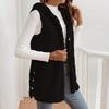 Women Long Trendy Plain Sleeveless Jacket Lightweight Warm Gilet Coat Outerwear