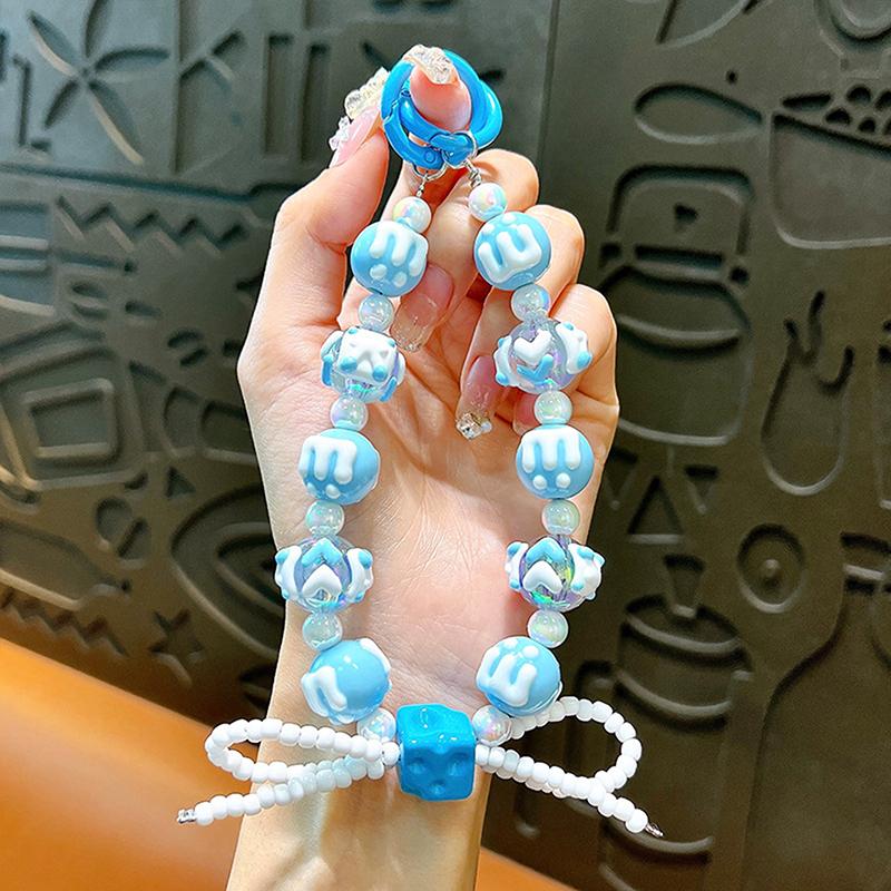 Cake Beads Hand-Painted Beads Mobile Phone Chain Keychain Cute Bag Pendant Beaded Chain
