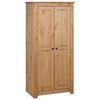 VidaXL Solid Pine Wardrobe Closet Storage Cabinet Clothing Armoire Bedroom Home 282664