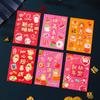 6 Pcs Cute 2025 Red Envelope Bag Cartooon New Year Red Packet Lucky Red Pocket  Weeding