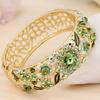 Этнический китайский браслет клуазоне со стразами, женский браслет на руку, ажурный браслет-манжета с цветком, подарки