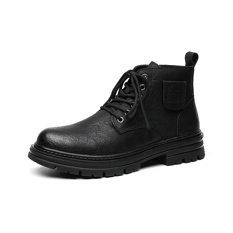 Высококачественные ботинки средней высоты на толстой подошве в английском стиле, модный бренд, мужские ботильоны на молнии, удобные кожаные ботинки