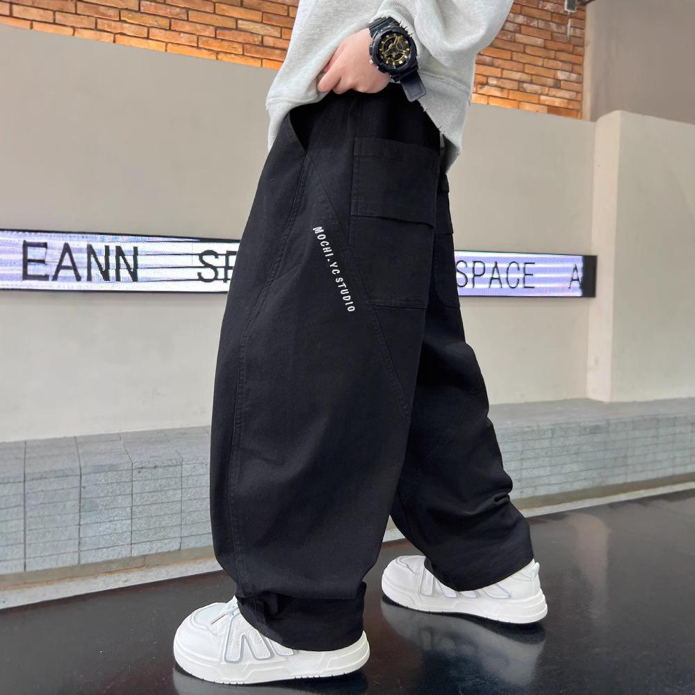 Модные свободные комбинезоны для мальчиков Весна и осень 2025 Детские повседневные брюки