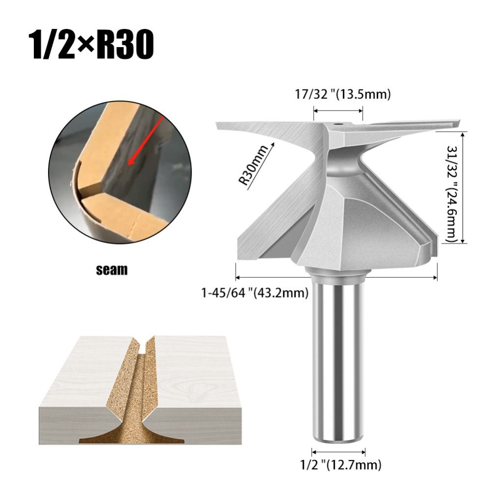 1/2 Inch Shank Arc Bending Integrated Cutter Arc Bending Cutter For Wood Door/Wall Cabinet