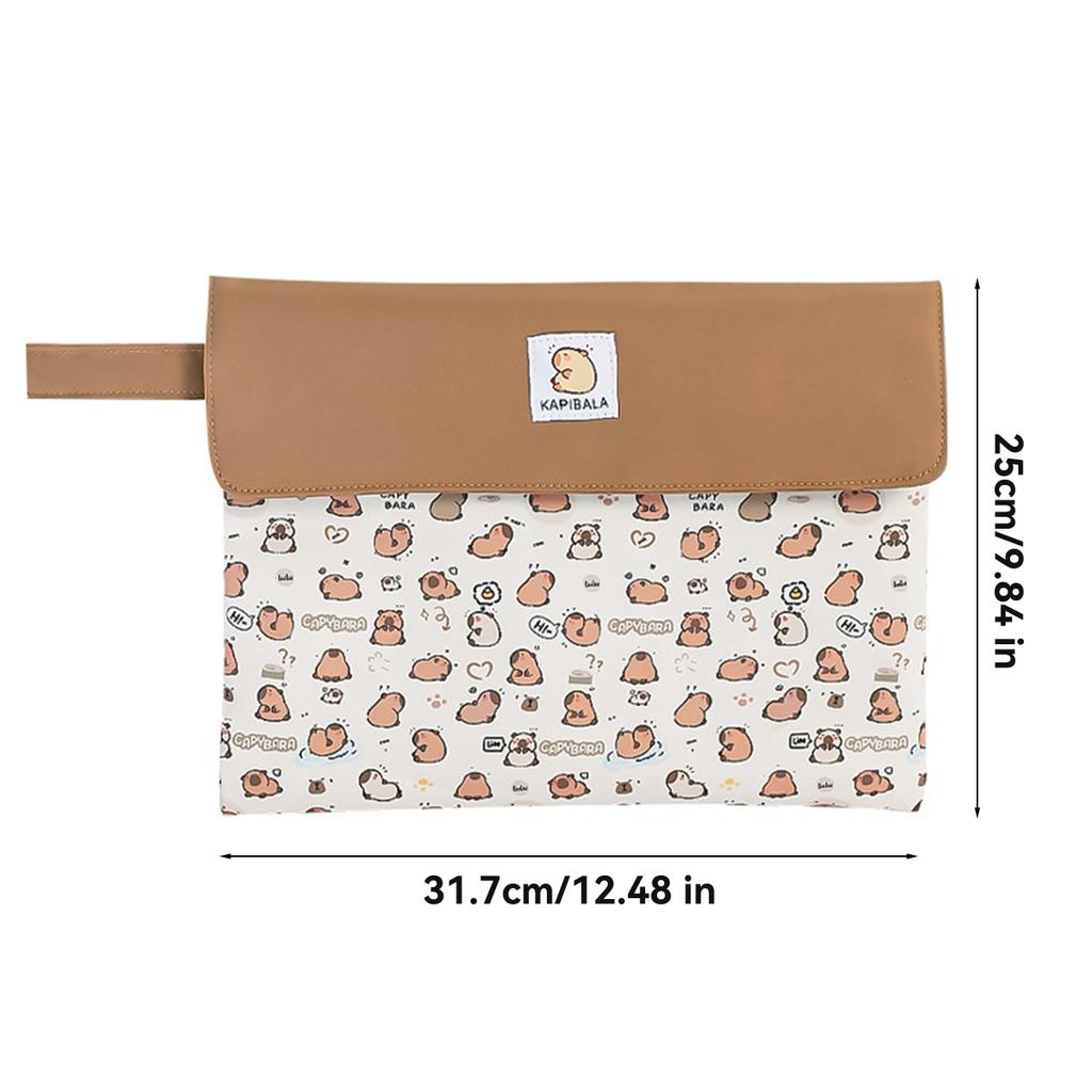Capybara File Bag Student Stationery Bag Cartoon High Appearance Large Capacity Zipper Storage Bag Kapibala File Bag Student ST