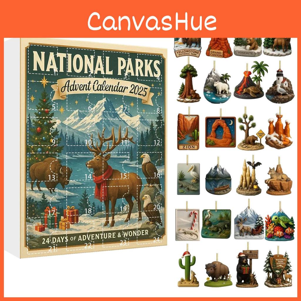 National Parks Christmas Countdown Calendar With Nature Theme For Family And Friends Celebration