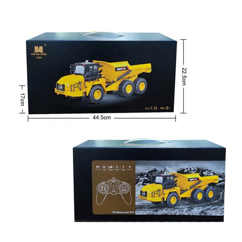HUINA 1553 1/16 9-канальный RC Экскаватор Машины 2.4G Пульт Дистанционного Управления Самосвалы Машина Электрический Трактор Модель Машины Игрушки для Мальчиков Подарки