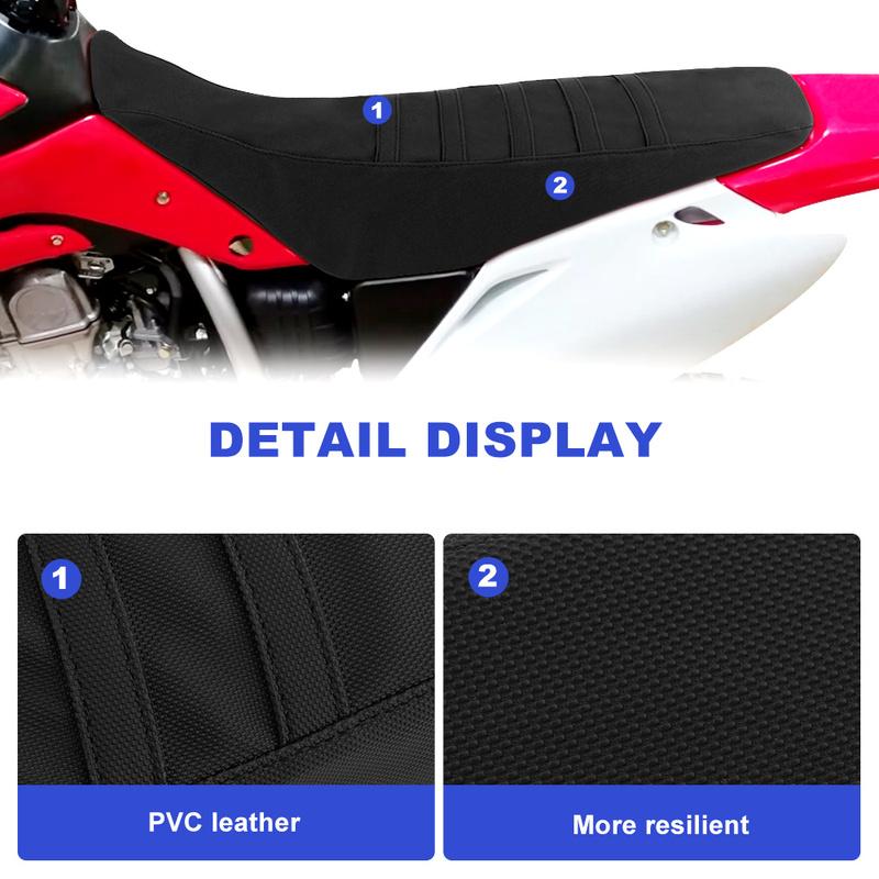 For Honda XR650L XR 650L 1993-2024 Motorcycle Striped Grip Gripper Seat Cover PVC Leather Waterproof Seat Saddle Cushion Cover