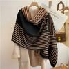Autumn and Winter New Imitation Cashmere Scarf Women's Geometric Striped Double-sided Warm Fringed Scarf Fashionable